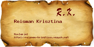 Reisman Krisztina névjegykártya